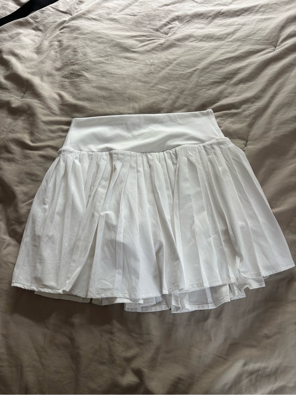 White Pleated Skater Mini Skirt